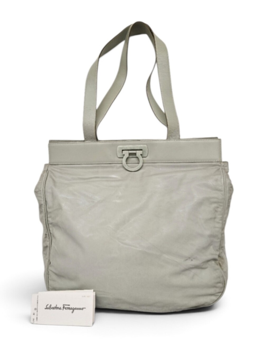 Salvatore Ferragamo PVC and Lucite Logo Shoulder Bag in Aloe Green